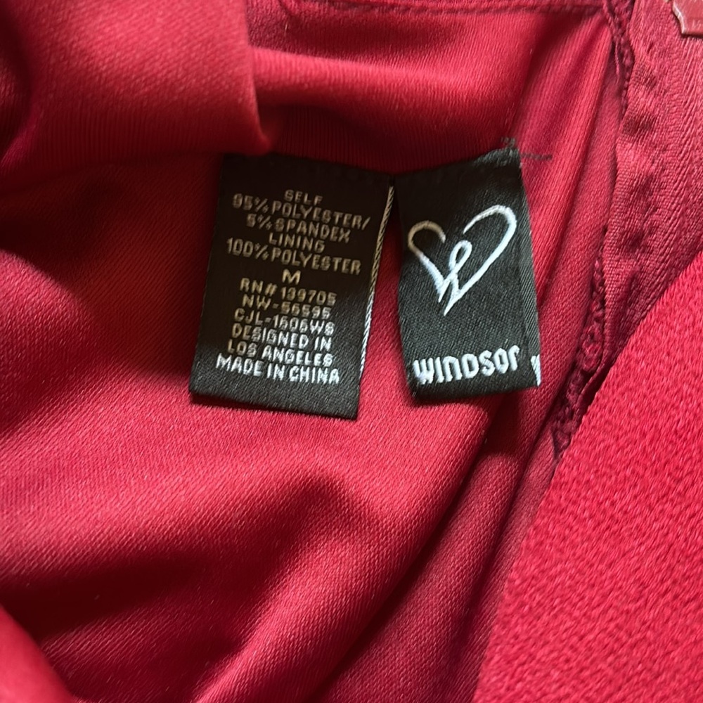 Windsor Evening Gown Zip Up Back Floor Length in Red - Picture 3 of 4